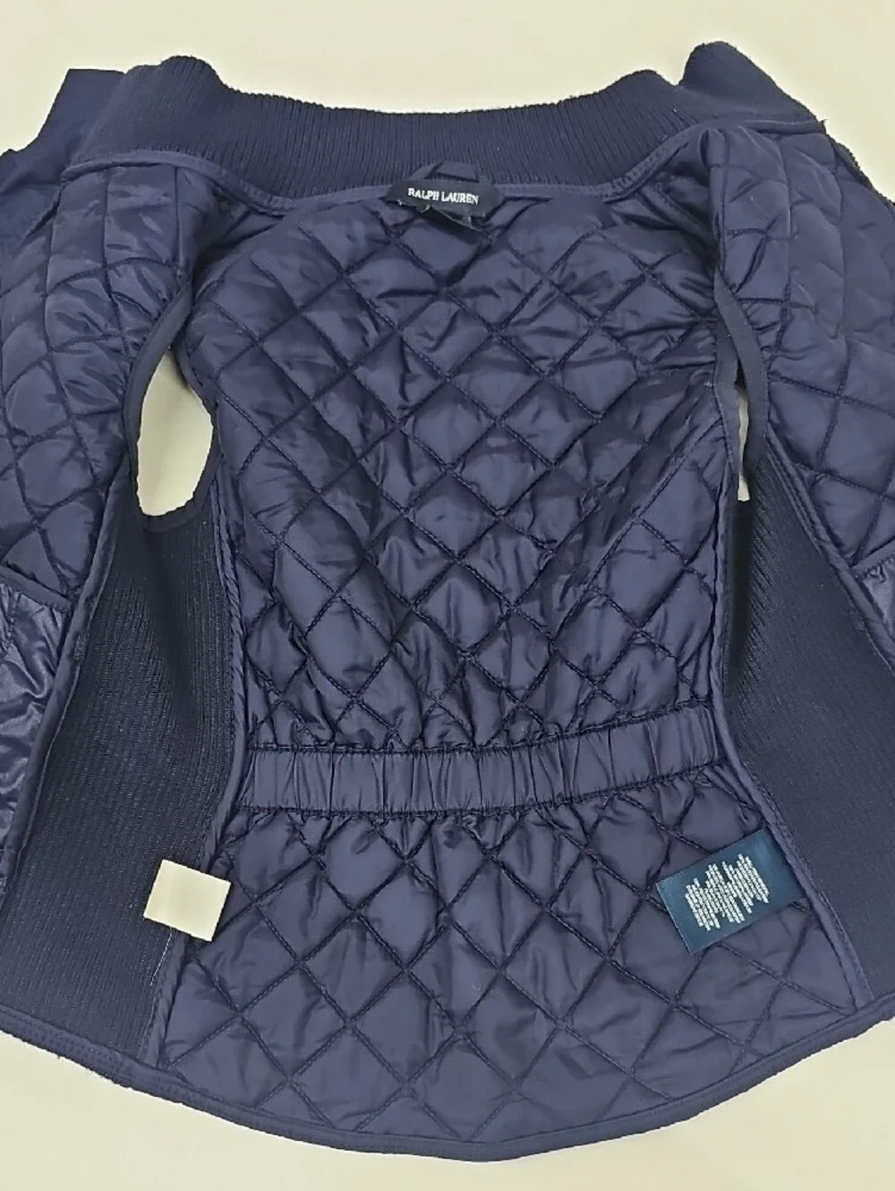 Ralph Lauren Quilted Navy Vest with Gold Crest Patch Size 8/10Y